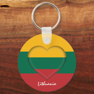 Litauen & Herz, litauische Flaggenmode /sport Schlüsselanhänger