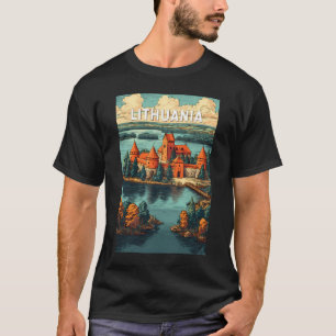Litauen Illustration Reise Kunst Vintage T-Shirt