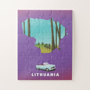 Litauen Illustriertes Reiseplakat Puzzle