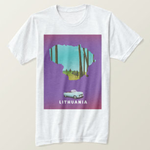 Litauen Illustriertes Reiseplakat T-Shirt