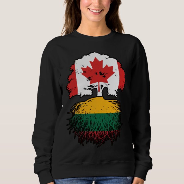 Litauen Kanada Tree Roots Sweatshirt (Vorderseite)