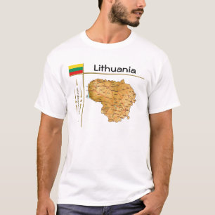 Litauen Karte + Flagge + Titel T-Shirt