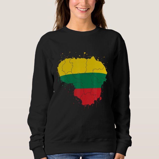 Litauen Land und litauische Fahne Ostseepatri Sweatshirt (Vorderseite)