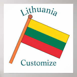 Litauen Landesflagge Thunder_Cove Poster
