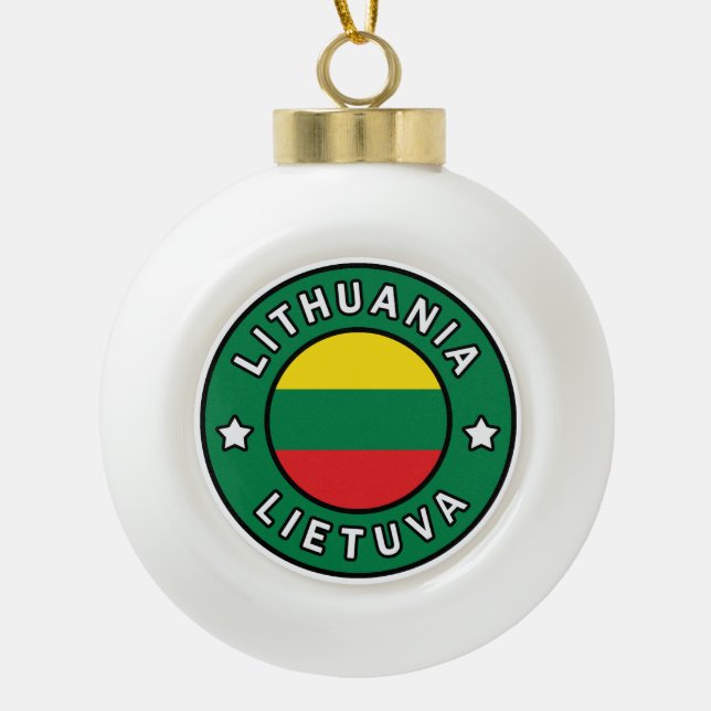 Litauen Lietuva Keramik Kugel-Ornament (Vorderseite)