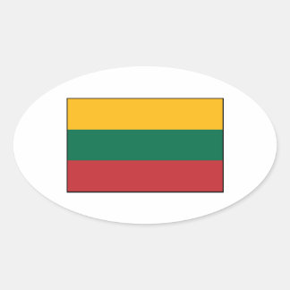 Litauen - litauische Flagge Ovaler Aufkleber
