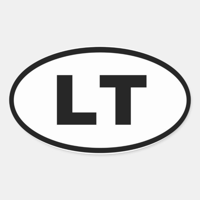 Litauen - LT - Europa Ovaler Aufkleber (Vorderseite)