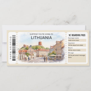 Litauen-Reise-Boarding-Pass-Ticket Einladung