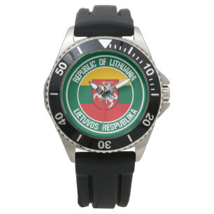Litauen-Runde Armbanduhr