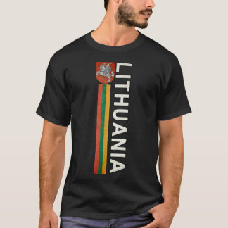 Litauen Sporty Retro Flag und litauisches Emblem T-Shirt