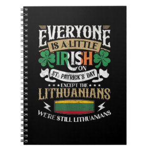 Litauen St. Patricks Day Litauer Männer und Frauen Notizblock