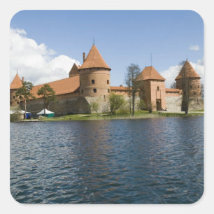 Litauen, Trakai. Insel Schloss 3 Quadratischer Aufkleber