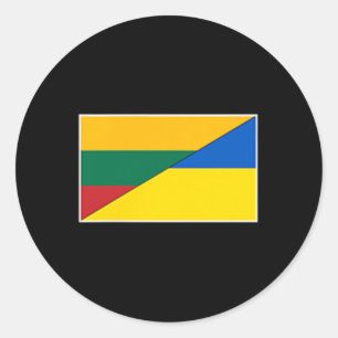 Litauen Ukraine-Flagge Litauisch Ukrainische Natio Runder Aufkleber