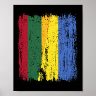 Litauen Ukraine Halbflagge Litauisch Ukrainisch H Poster