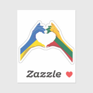 Litauen - Ukraine - Liebe Herzstück Aufkleber