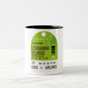 Litauen Vilnius Flugticket Zweifarbige Tasse