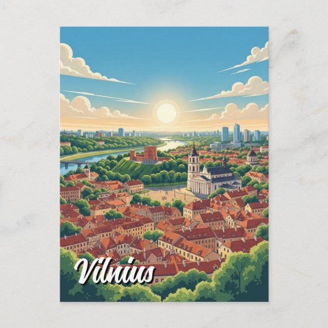 Litauen Vilnius Reise Postkarte (Vorderseite)