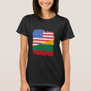 Litauen Vintage Litauen Flagge USA Amerika Lietu T-Shirt