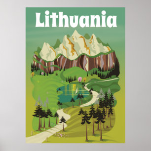 Litauen Vintage-Reiseposter Poster