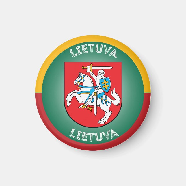 Litauen-Wappen (Vytis-Kreis) - Form Magnet (Vorne)