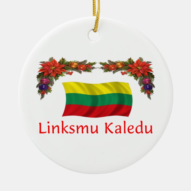 Litauen-Weihnachten Keramik Ornament (Vorne)