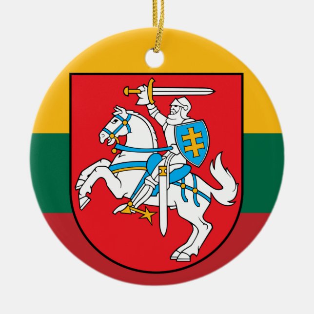 Litauen Weihnachtsbaumdekoration Vytis Keramik Ornament (Vorne)