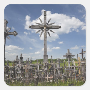 Litauen, Zentrallitauen, Siauliai, Hill 7 Quadratischer Aufkleber