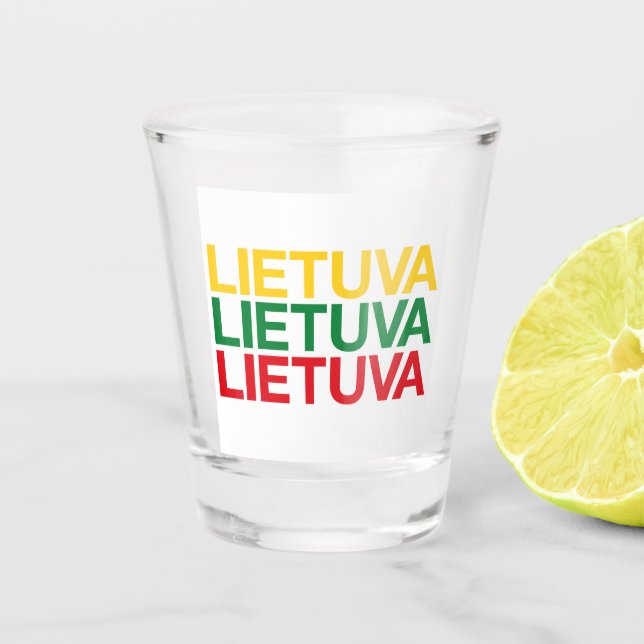 LITAUENISCHE Fahne Schnapsglas (Vorderseite)
