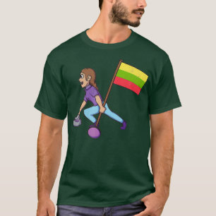 litauische Curling-Flagge T-Shirt