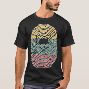 Litauische Fingerabdruck Litauen Roots Litauen T-Shirt