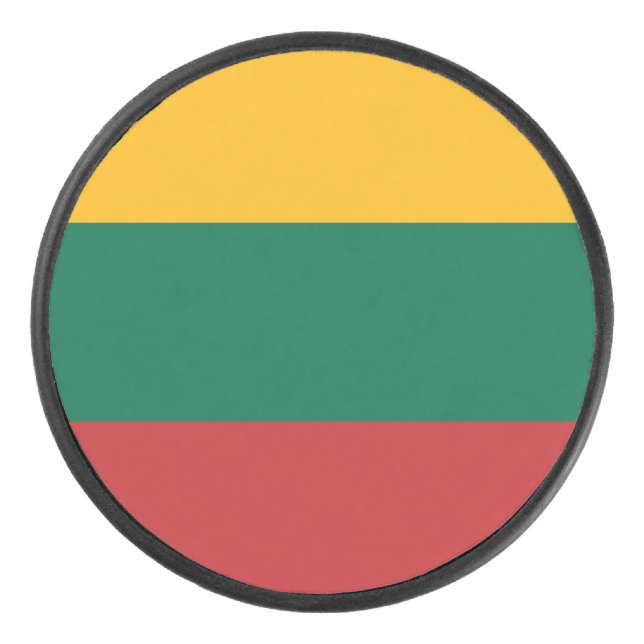 litauische Flagge Eishockey Puck (Vorderseite)