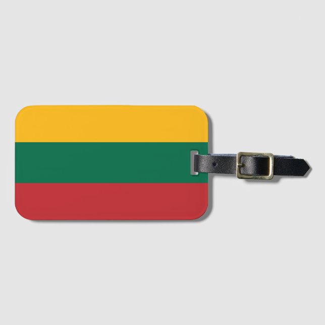 litauische Flagge Gepäckanhänger (Vorderseite (Horizontal))