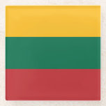 litauische Flagge Glasuntersetzer<br><div class="desc">Patriotische Flagge Litauens.</div>
