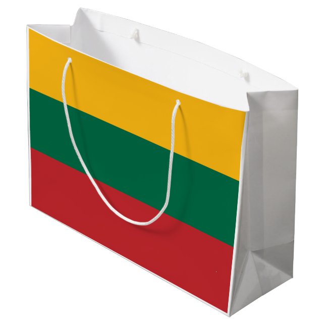 litauische Flagge Große Geschenktüte (Rückseite Schrägansicht)