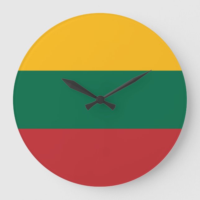litauische Flagge Große Wanduhr (Vorderseite)