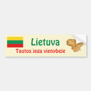 Litauische Flagge + Karte Autoaufkleber