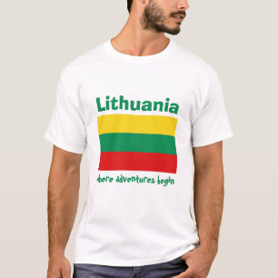 Litauische Flagge+Karte+T - Shirt