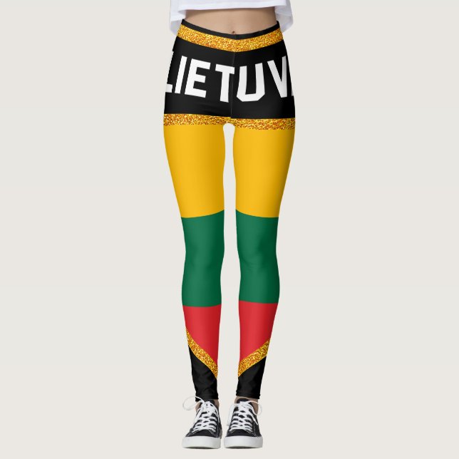 litauische Flagge Leggings (Vorderseite)
