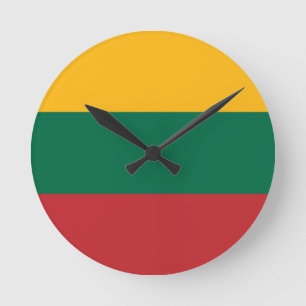 litauische Flagge Runde Wanduhr