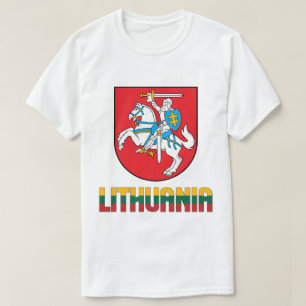 Litauische Flagge und Wappen - Patriotik T-Shirt