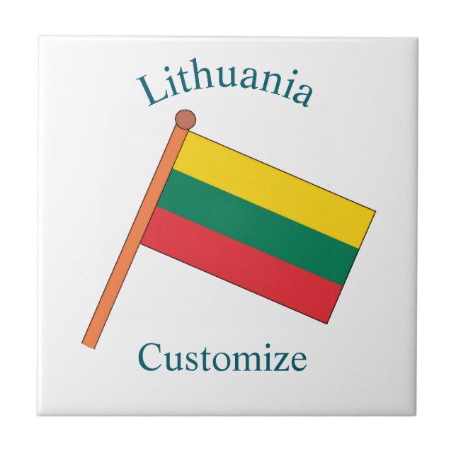Litauische Landesflagge Thunder_Cove Fliese (Vorderseite)
