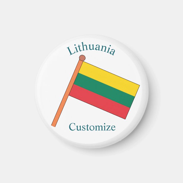 Litauische Landesflagge Thunder_Cove Magnet (Vorne)