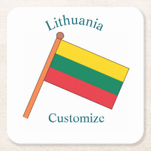 Litauische Landesflagge Thunder_Cove Rechteckiger Pappuntersetzer