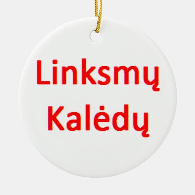 litauische Linksmy Kaledy Keramik Ornament (Vorne)