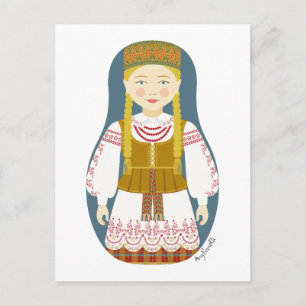 Litauische Matryoshka Postcard Postkarte