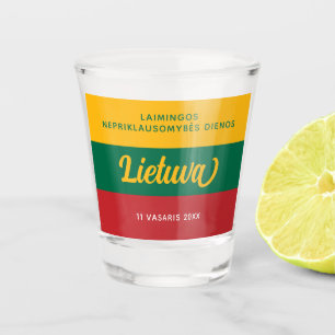 Litauische Nationalflagge des Unabhängigkeitstages Schnapsglas