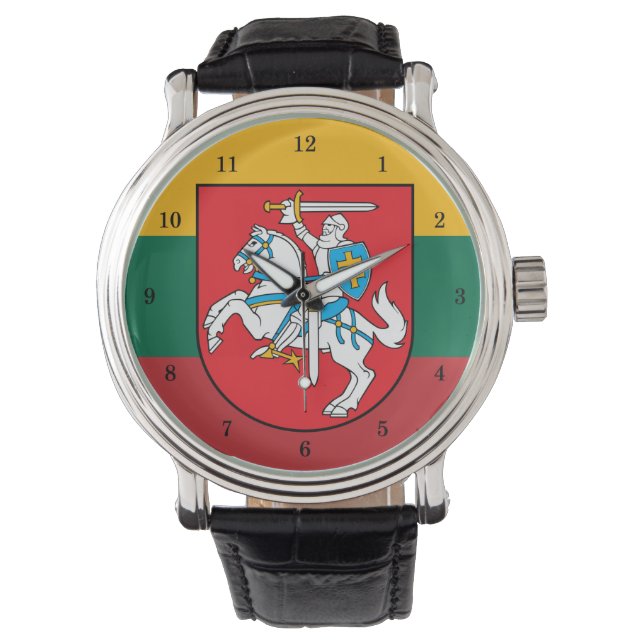 litauische Wappen Vytis Watch Armbanduhr (Vorderseite)
