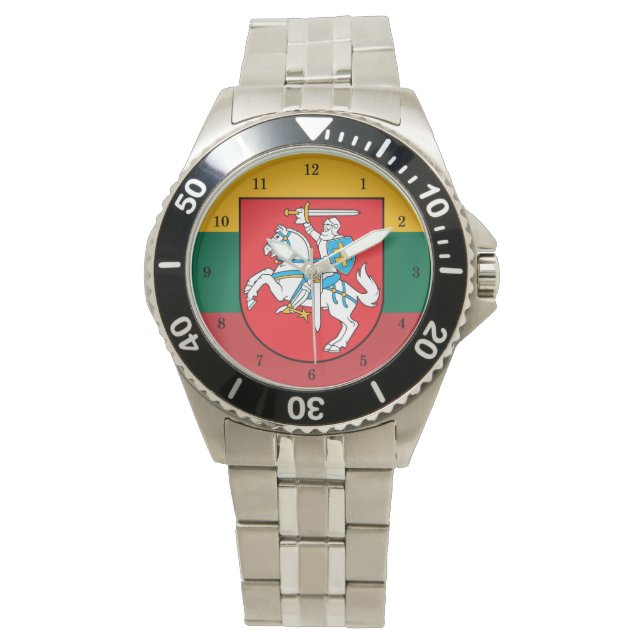 litauische Wappen Vytis Watch Armbanduhr (Vorderseite)
