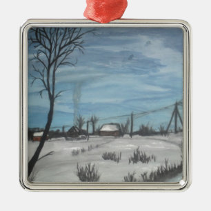 litauischer Winter Silbernes Ornament