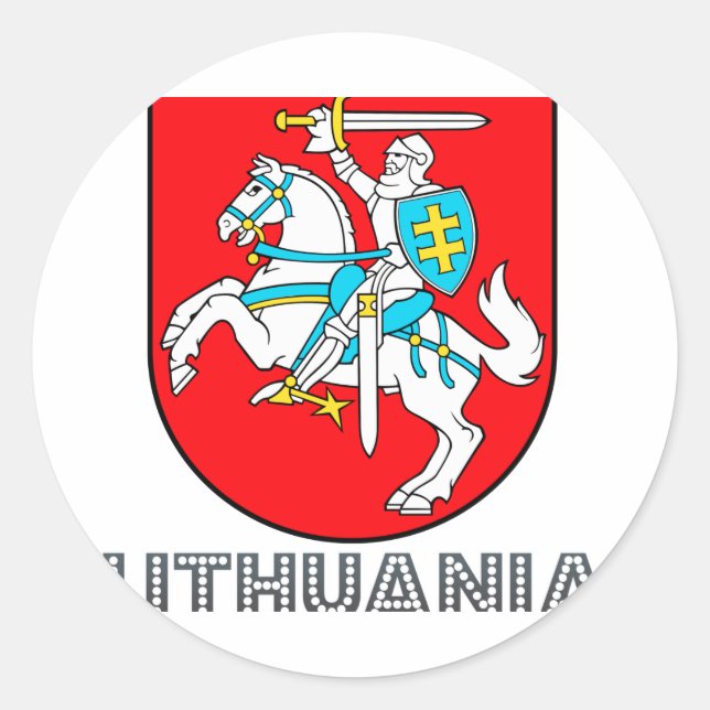 Litauisches Emblem Runder Aufkleber (Vorderseite)